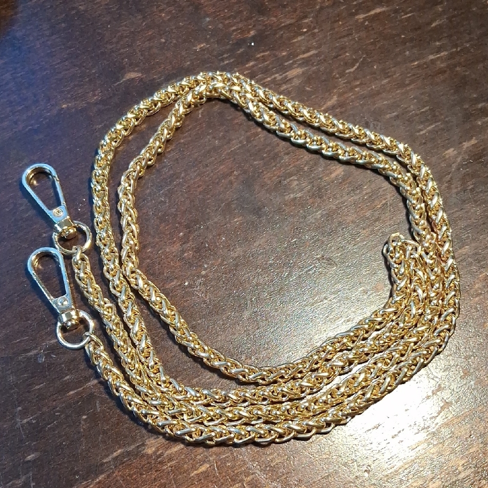 Heavy Gold Color Chain Accessory For Bag Strap Or Wearable As Necklace 42 In